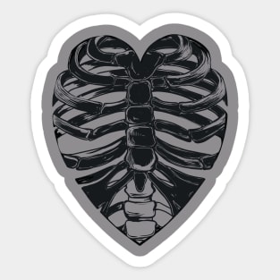 Skeletal bones of the human chest in the shape of a heart Sticker